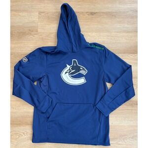 NWOT Men's Fanatics Authentic Pro Vancouver Canucks Performance Hoodie -L- Blue